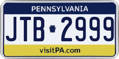 PA license plate JTB2999