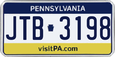 PA license plate JTB3198