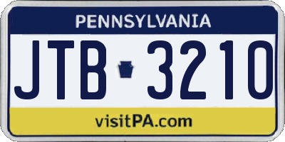 PA license plate JTB3210