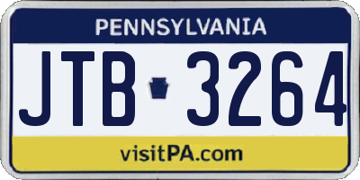 PA license plate JTB3264