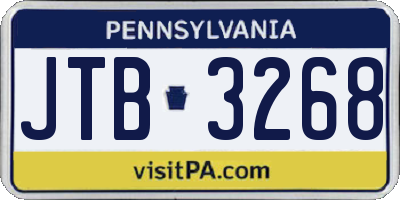 PA license plate JTB3268