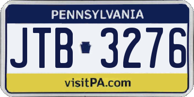 PA license plate JTB3276