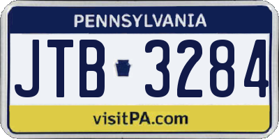 PA license plate JTB3284