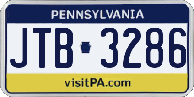 PA license plate JTB3286