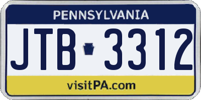 PA license plate JTB3312