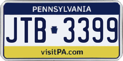PA license plate JTB3399