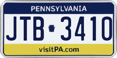 PA license plate JTB3410