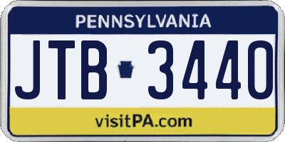 PA license plate JTB3440