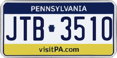 PA license plate JTB3510
