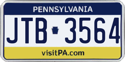 PA license plate JTB3564