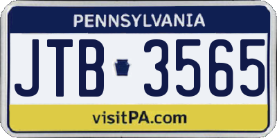 PA license plate JTB3565