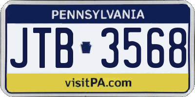 PA license plate JTB3568