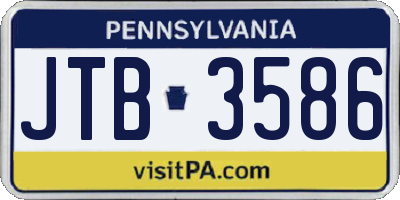 PA license plate JTB3586