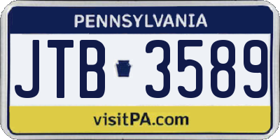 PA license plate JTB3589
