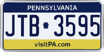 PA license plate JTB3595