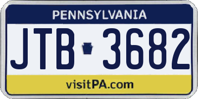 PA license plate JTB3682