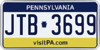 PA license plate JTB3699