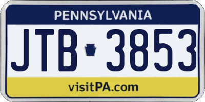 PA license plate JTB3853