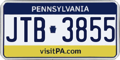 PA license plate JTB3855