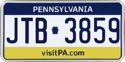 PA license plate JTB3859