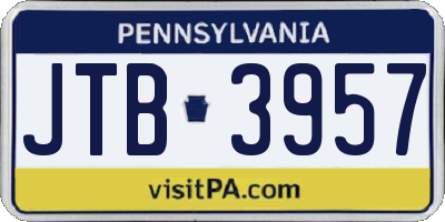 PA license plate JTB3957