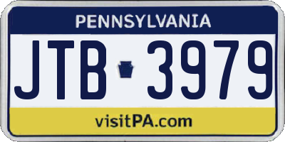 PA license plate JTB3979