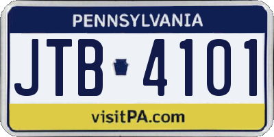 PA license plate JTB4101