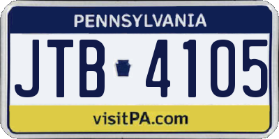 PA license plate JTB4105