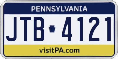PA license plate JTB4121