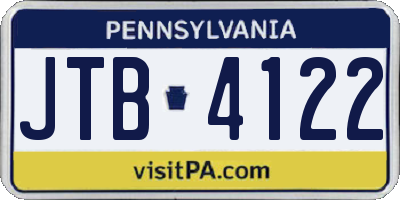 PA license plate JTB4122