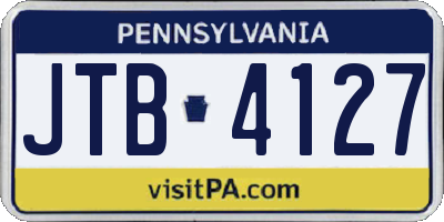 PA license plate JTB4127