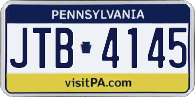 PA license plate JTB4145