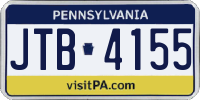 PA license plate JTB4155