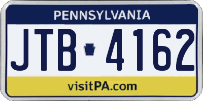 PA license plate JTB4162