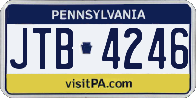 PA license plate JTB4246