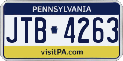 PA license plate JTB4263