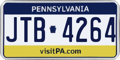 PA license plate JTB4264