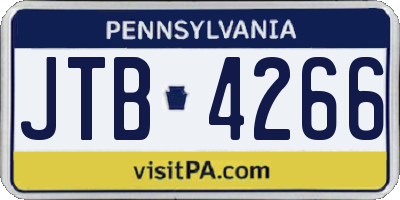 PA license plate JTB4266