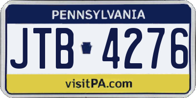 PA license plate JTB4276