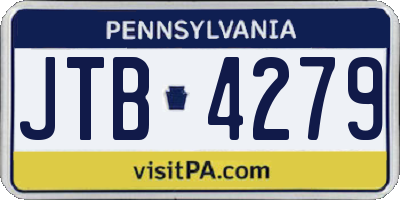 PA license plate JTB4279