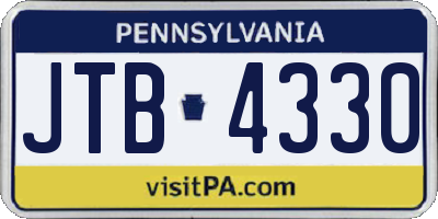 PA license plate JTB4330