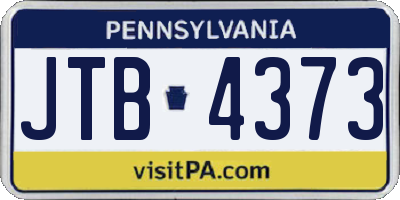 PA license plate JTB4373