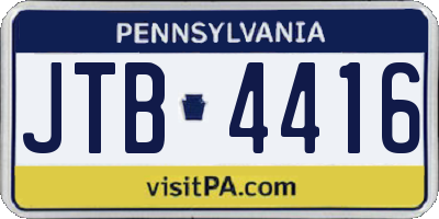 PA license plate JTB4416