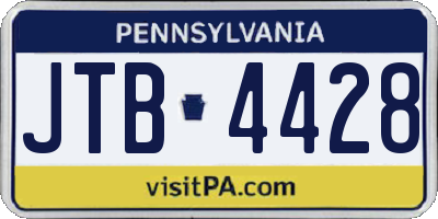 PA license plate JTB4428