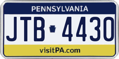 PA license plate JTB4430
