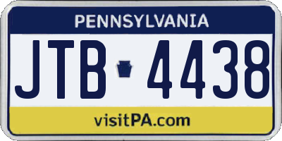 PA license plate JTB4438