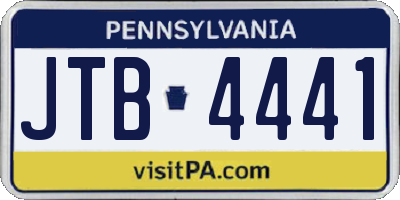 PA license plate JTB4441