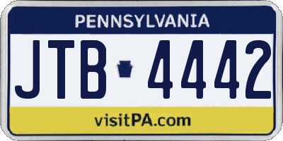 PA license plate JTB4442