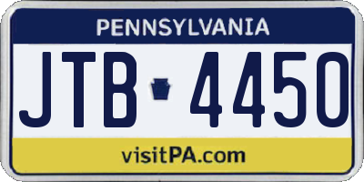 PA license plate JTB4450