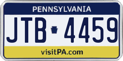 PA license plate JTB4459